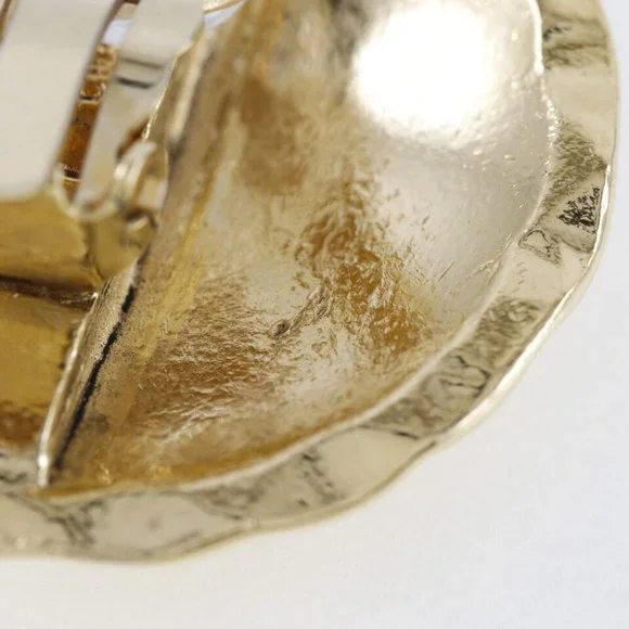 CHANEL COCO Mark Earring Matelasse Plated Gold 37.5g Women - Picture 8 of 16